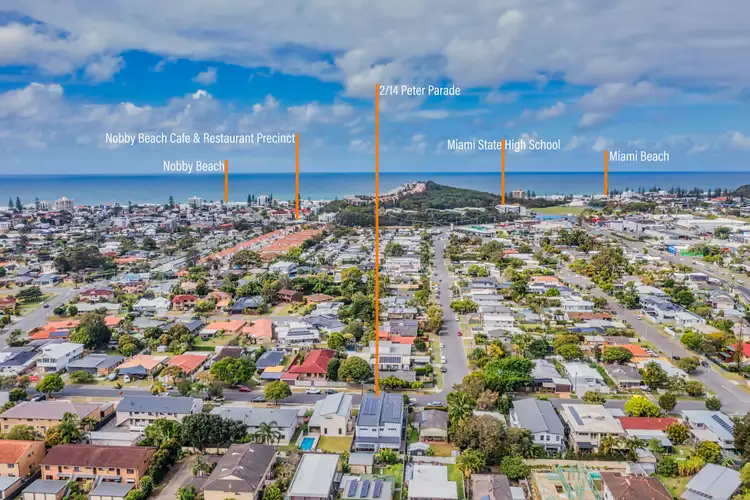 Main view of Homely semi-detached listing, 2/14 Peter Parade, Miami QLD 4220