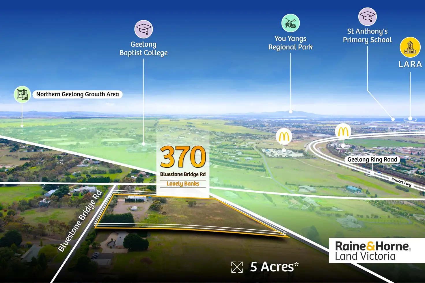 Main view of Homely land listing, 370 Bluestone Bridge Road, Lovely Banks VIC 3213