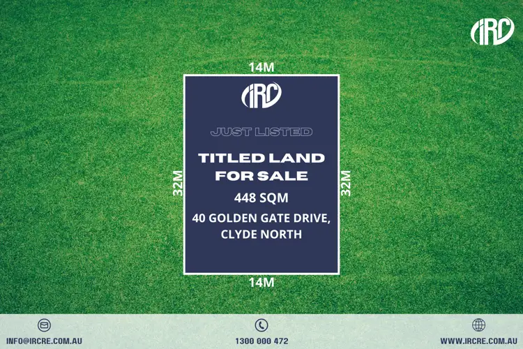 Main view of Homely land listing, 40 Golden Gate Drive, Clyde North VIC 3978