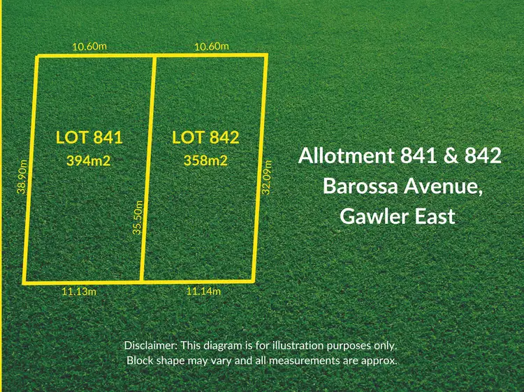 Lot 842 (Proposed) Barossa Avenue, Gawler East SA 5118