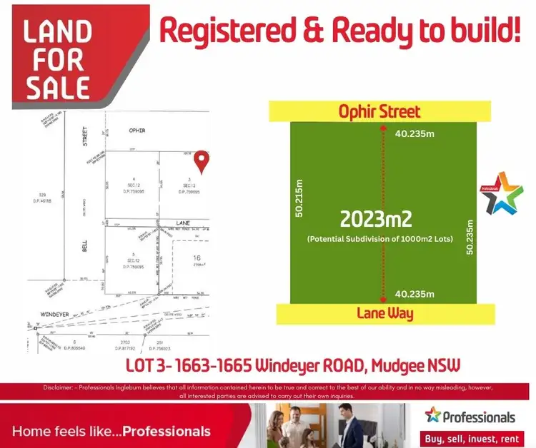 LOT 3- 1663 Windeyer Road, Mudgee NSW 2850