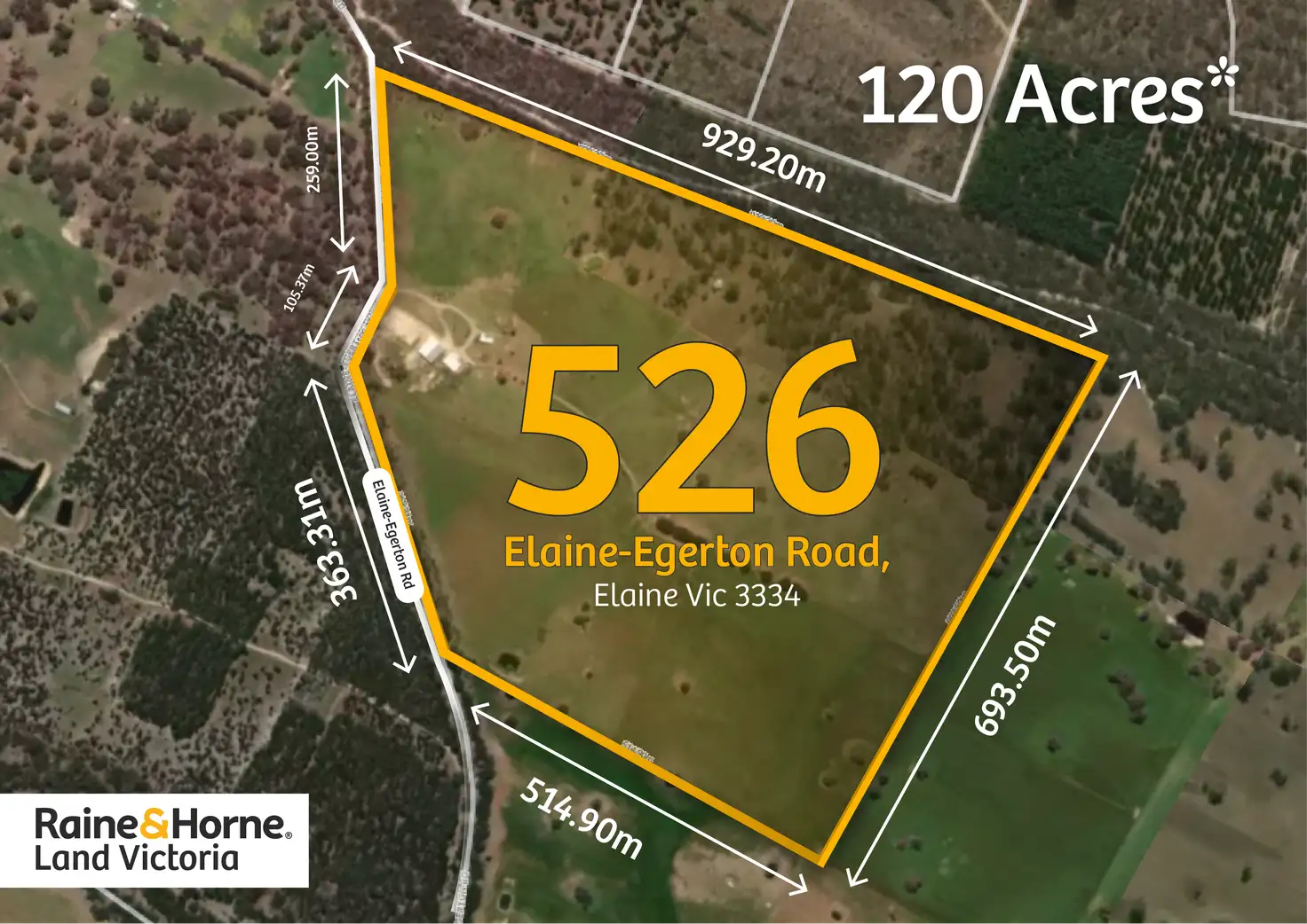 Main view of Homely rural property listing, 526 Elaine-Egerton Road, Elaine VIC 3334