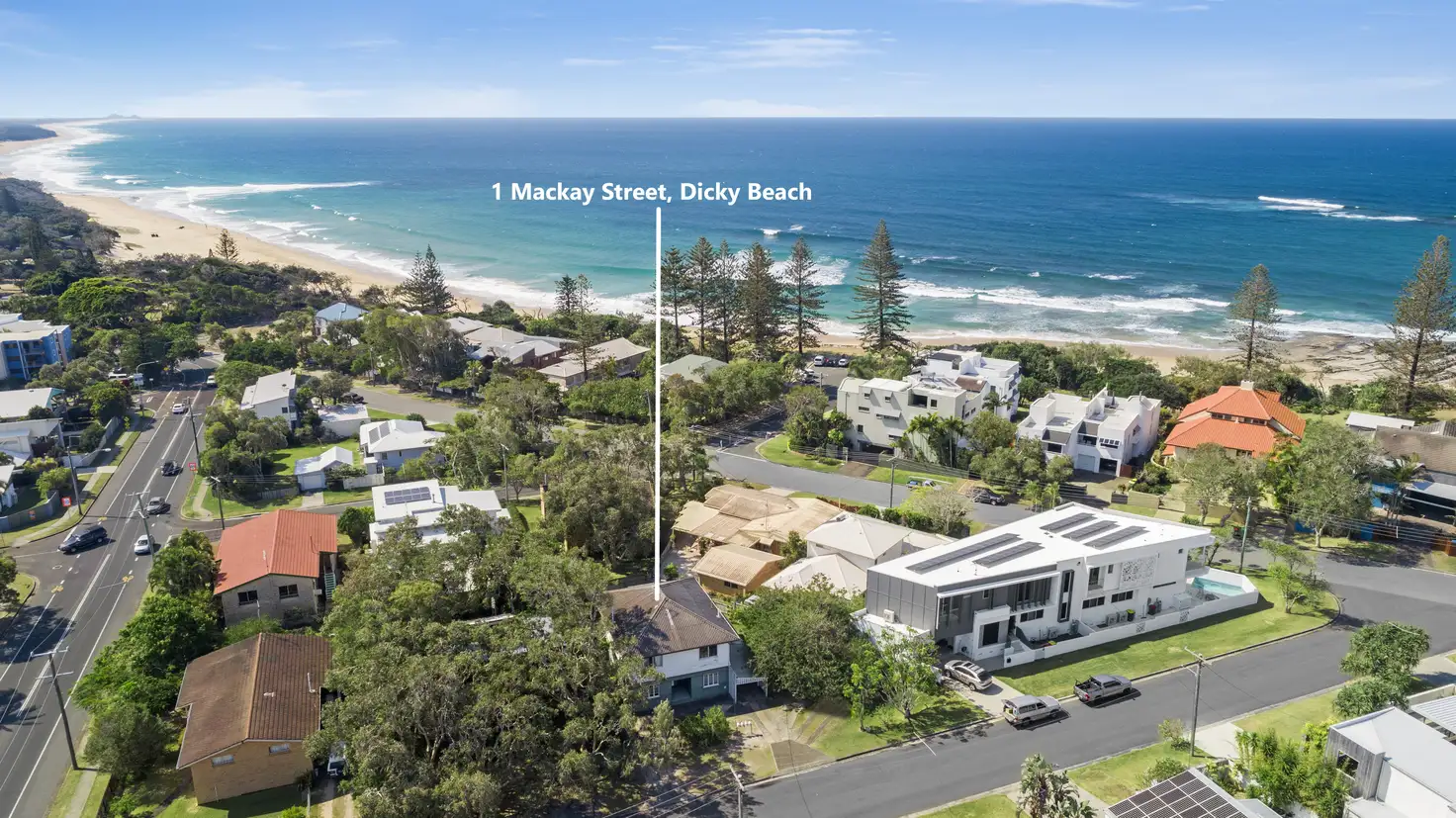 Main view of Homely house listing, 1 Mackay Street, Dicky Beach QLD 4551