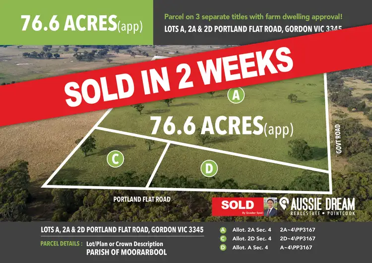 Main view of Homely land listing, LOTS A,2A & 2D Portland Flat Road, Gordon VIC 3345