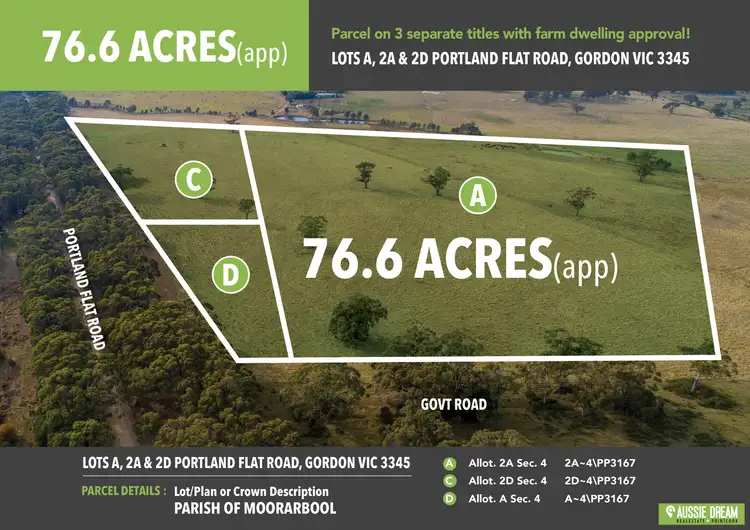 Third view of Homely land listing, LOTS A,2A & 2D Portland Flat Road, Gordon VIC 3345