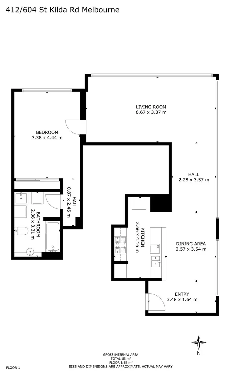 Main view of Homely apartment listing, 412/604 St Kilda Road, Melbourne VIC 3004