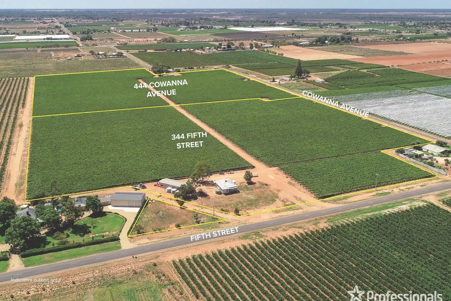 Main view of Homely rural property listing, 344 Fifth Street & 444 Cowanna Avenue, Merbein VIC 3505