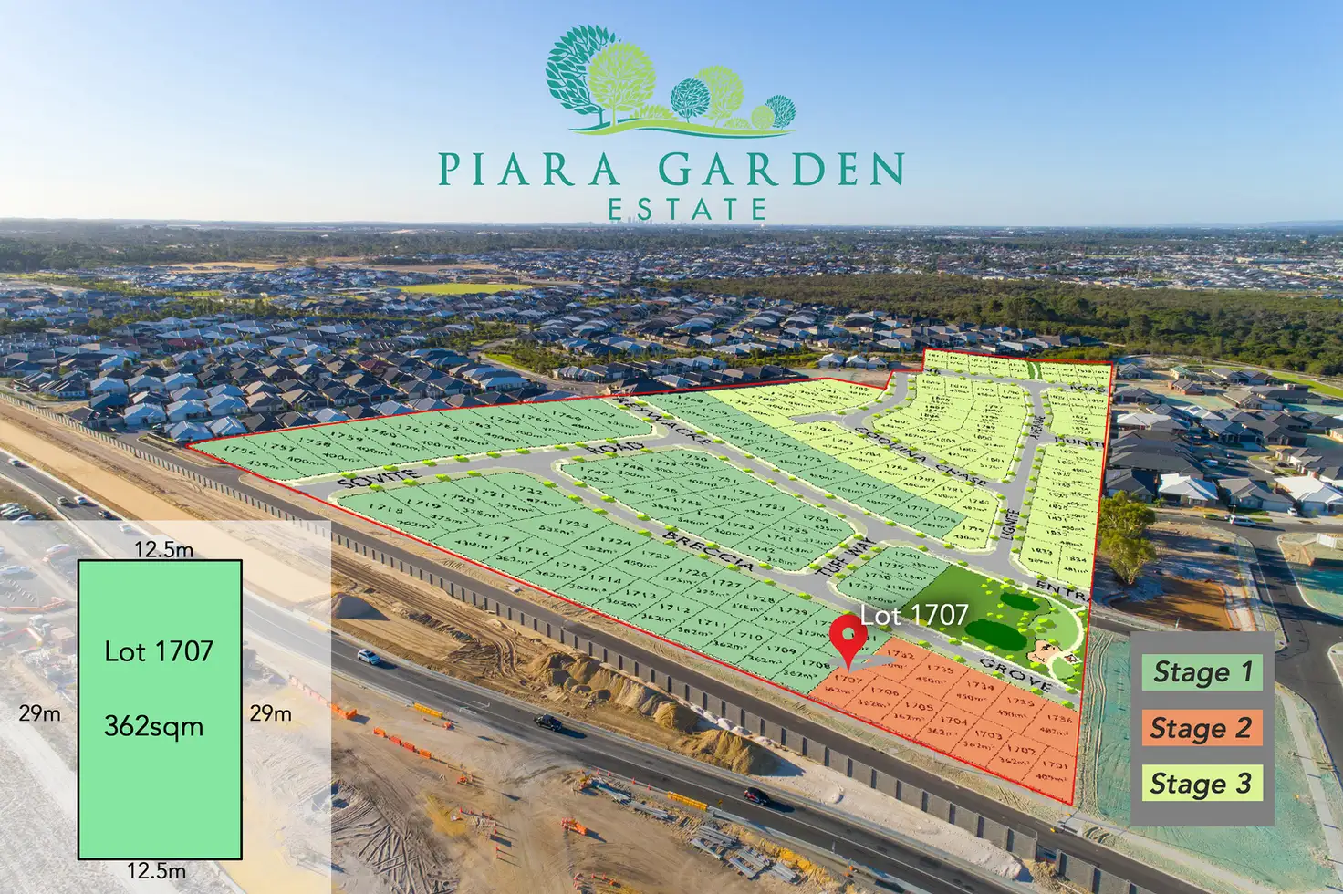 Main view of Homely land listing, 1707, LOT 1707, 50 Hickman Drive, Piara Waters WA 6112