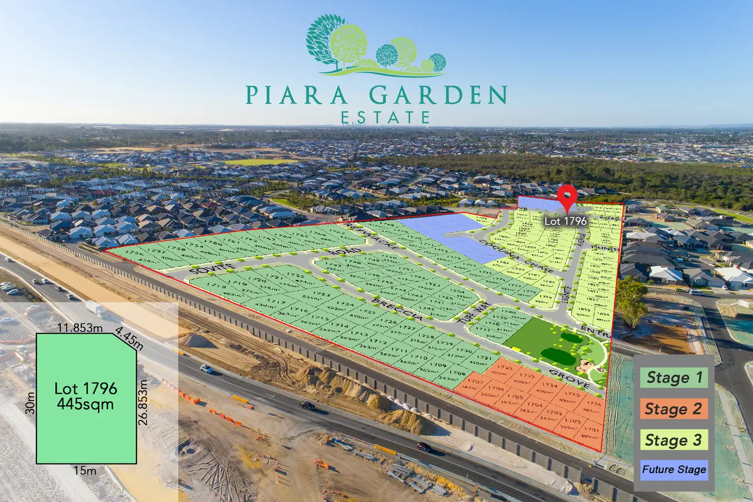 Main view of Homely land listing, Lot 1796 GRAPESTONE Road, Piara Waters WA 6112